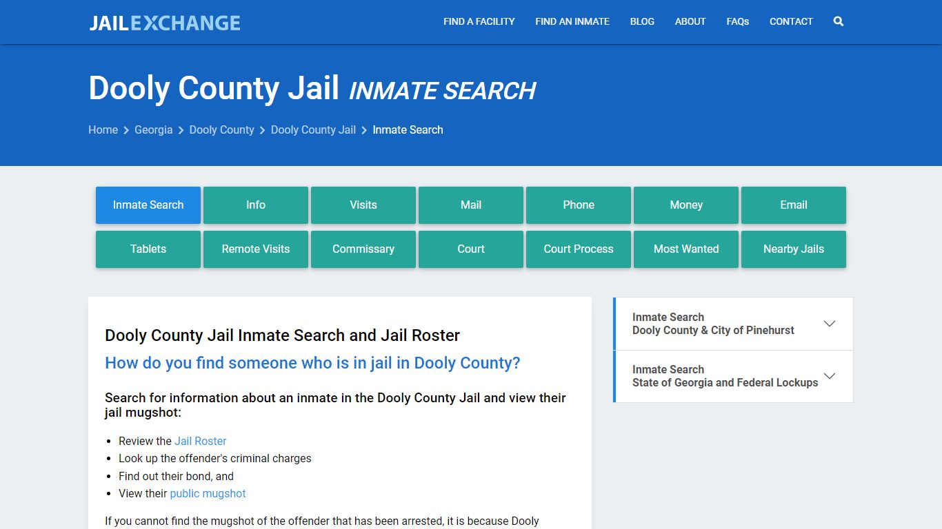 Inmate Search: Roster & Mugshots - Dooly County Jail, GA